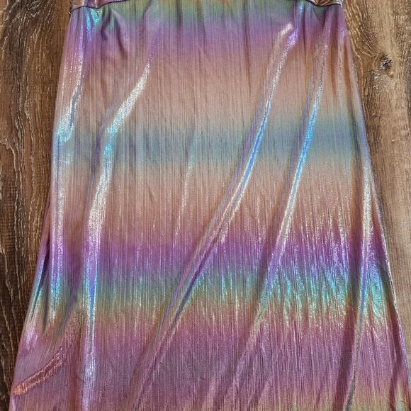 Retrofete Soleil Dress in Lilac Aurora Size Large Strapless NWT Cutout Metallic - Picture 10 of 15